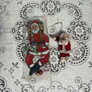 Vintage 1980’s Santa ornaments